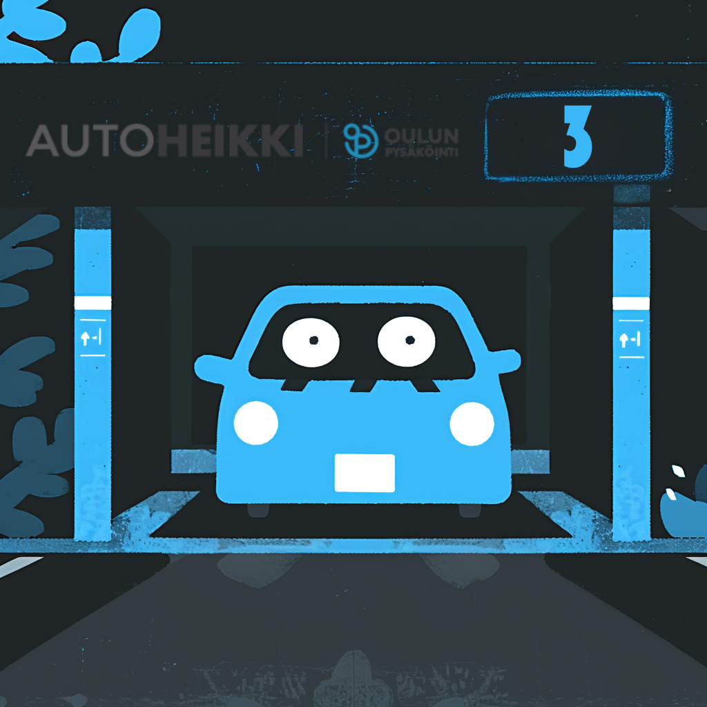 Autoheikki, pysäköintitalo Oulun keskustassa – 3 vrk pysäköintioikeus.